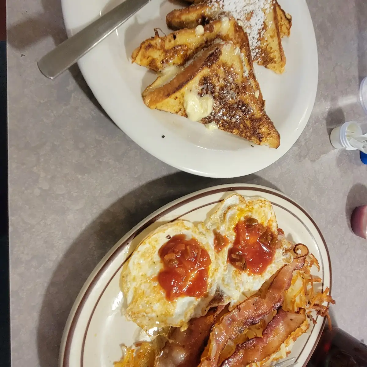 French Toast Eggs and Bacon