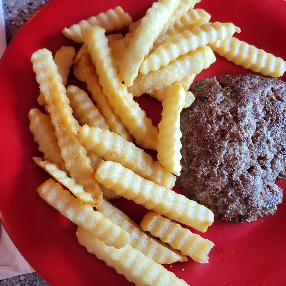 Beef Patty and Fries