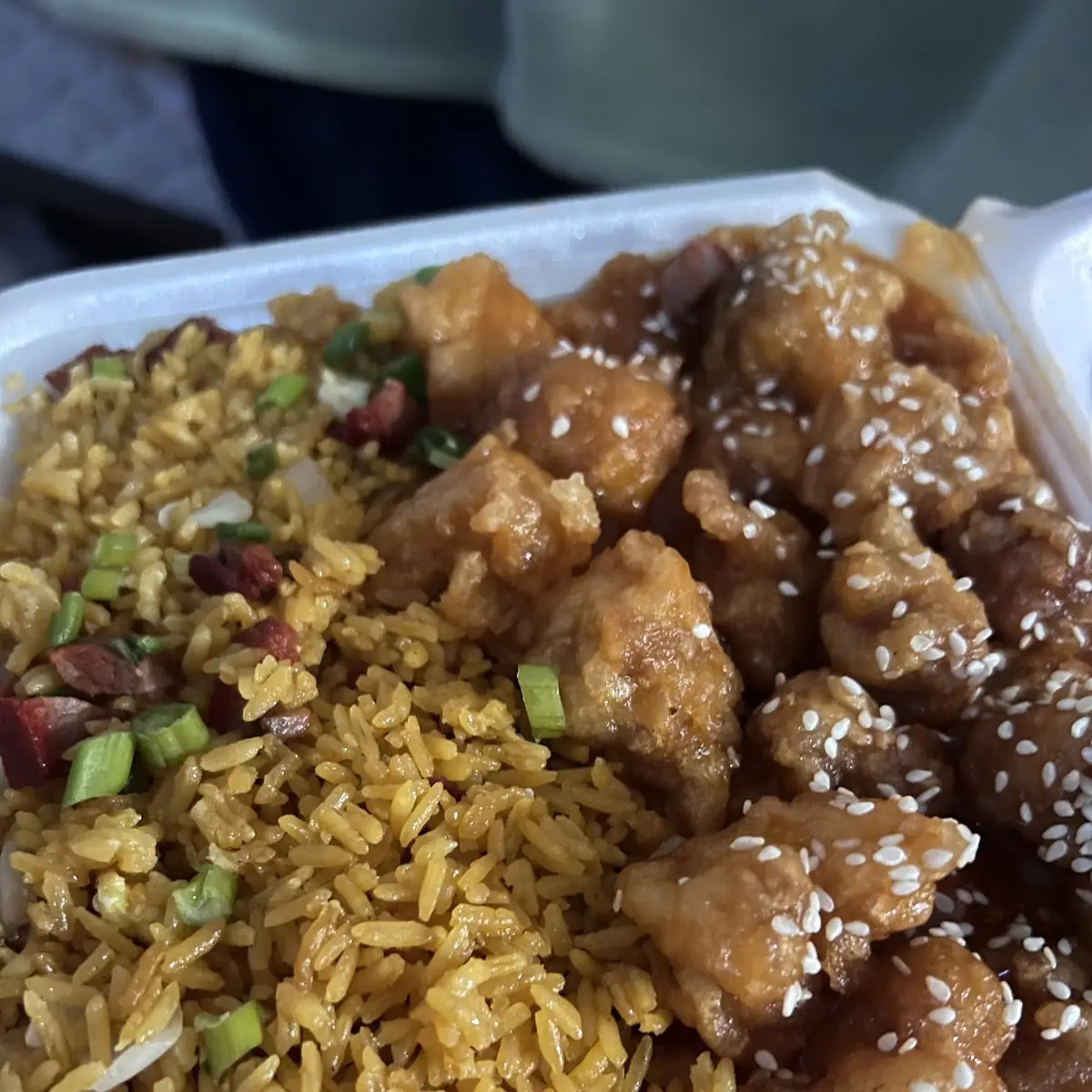 Sesame Chicken & Pork Fried Rice
