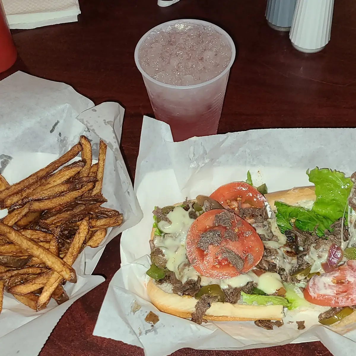 Cheese Steak with Seasoned Fries