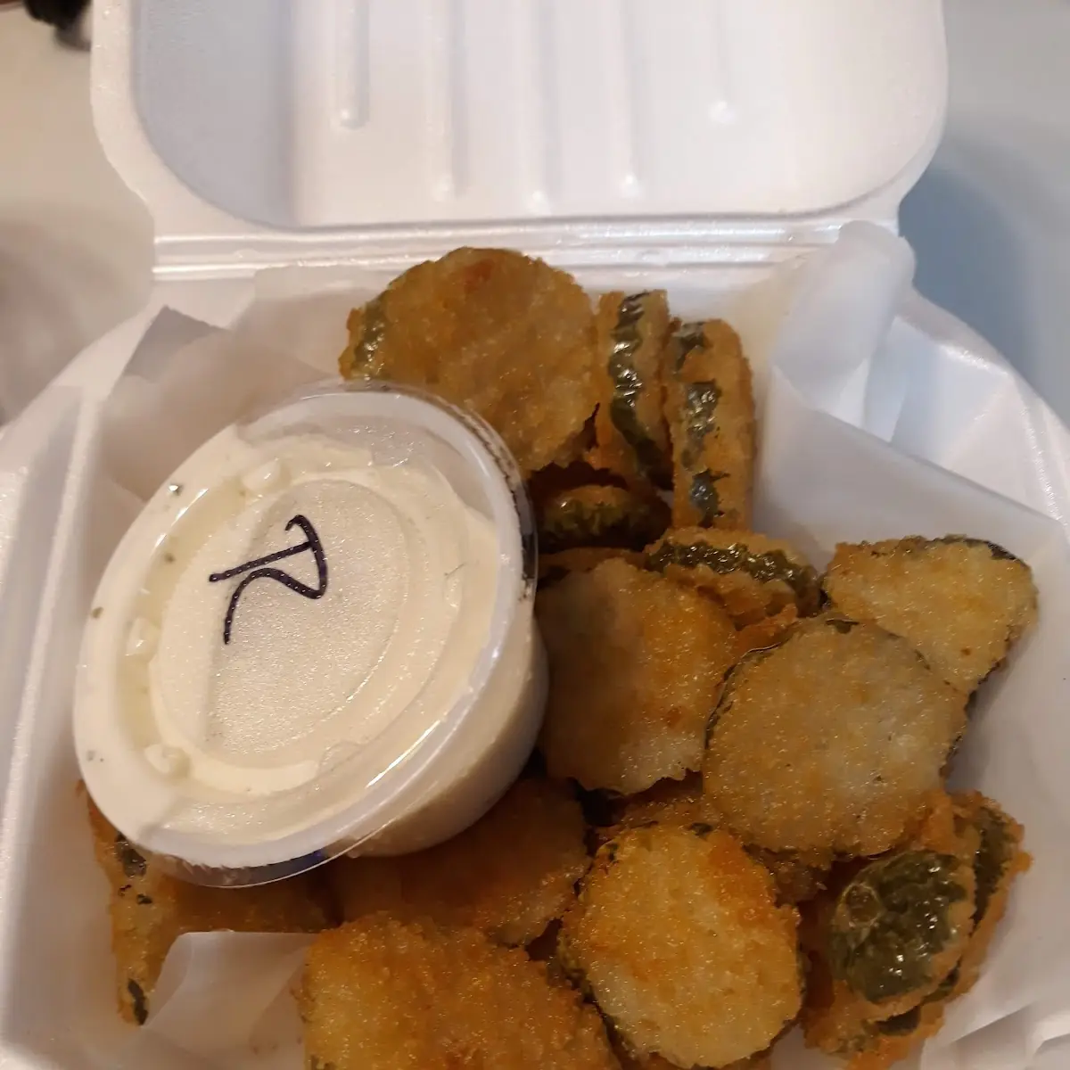 Pickle Chips with Ranch Dipping Sauce