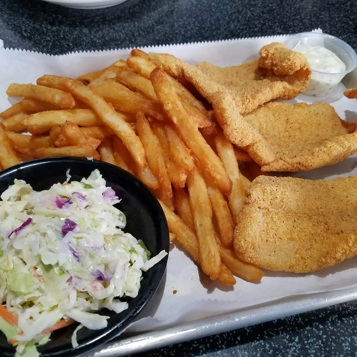 Fish and Chips with Coleslaw