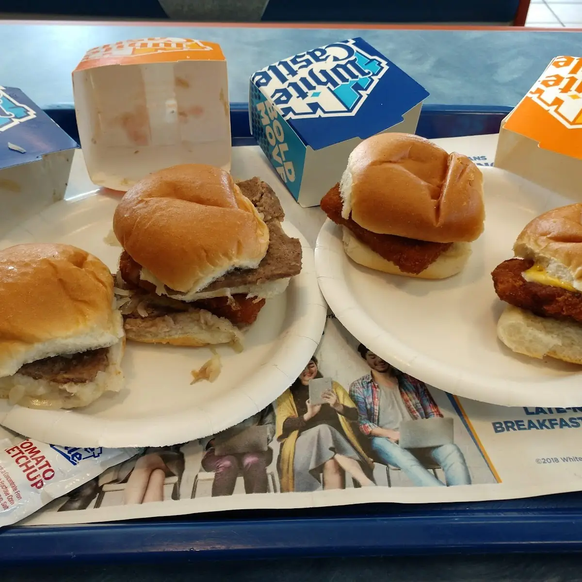 Hamburger Surf and Turf Fish Sandwich Chicken Breast Sandwich