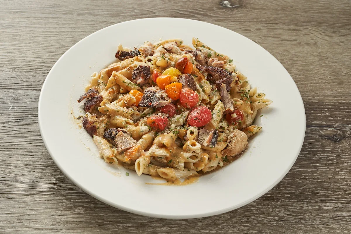 Jerk Chicken Penne, Mealtors Jamaican Fusion Cuisine