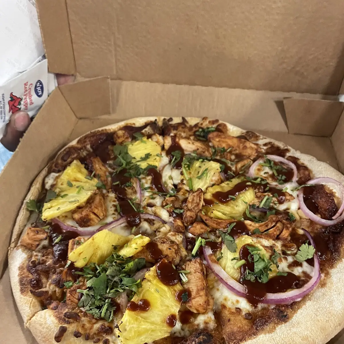 BBQ Chicken Pizza Add Pineapple