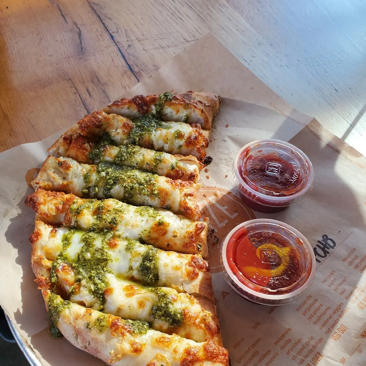 Cheesy Pesto Garlic Bread