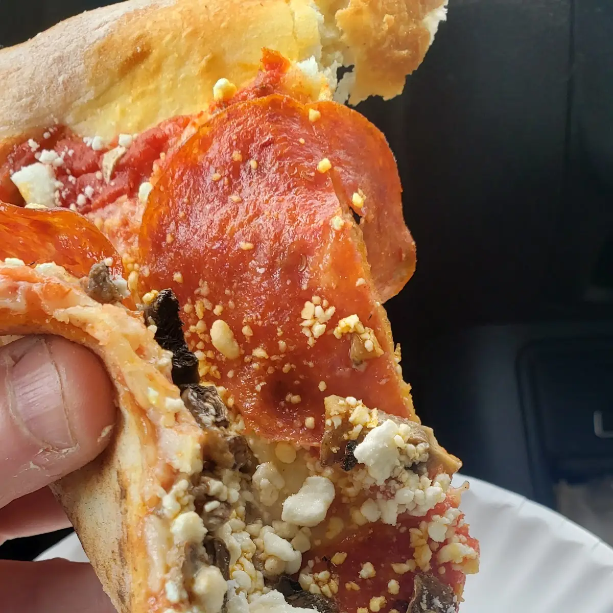 Goat Cheese Pepperoni and Mushrooms