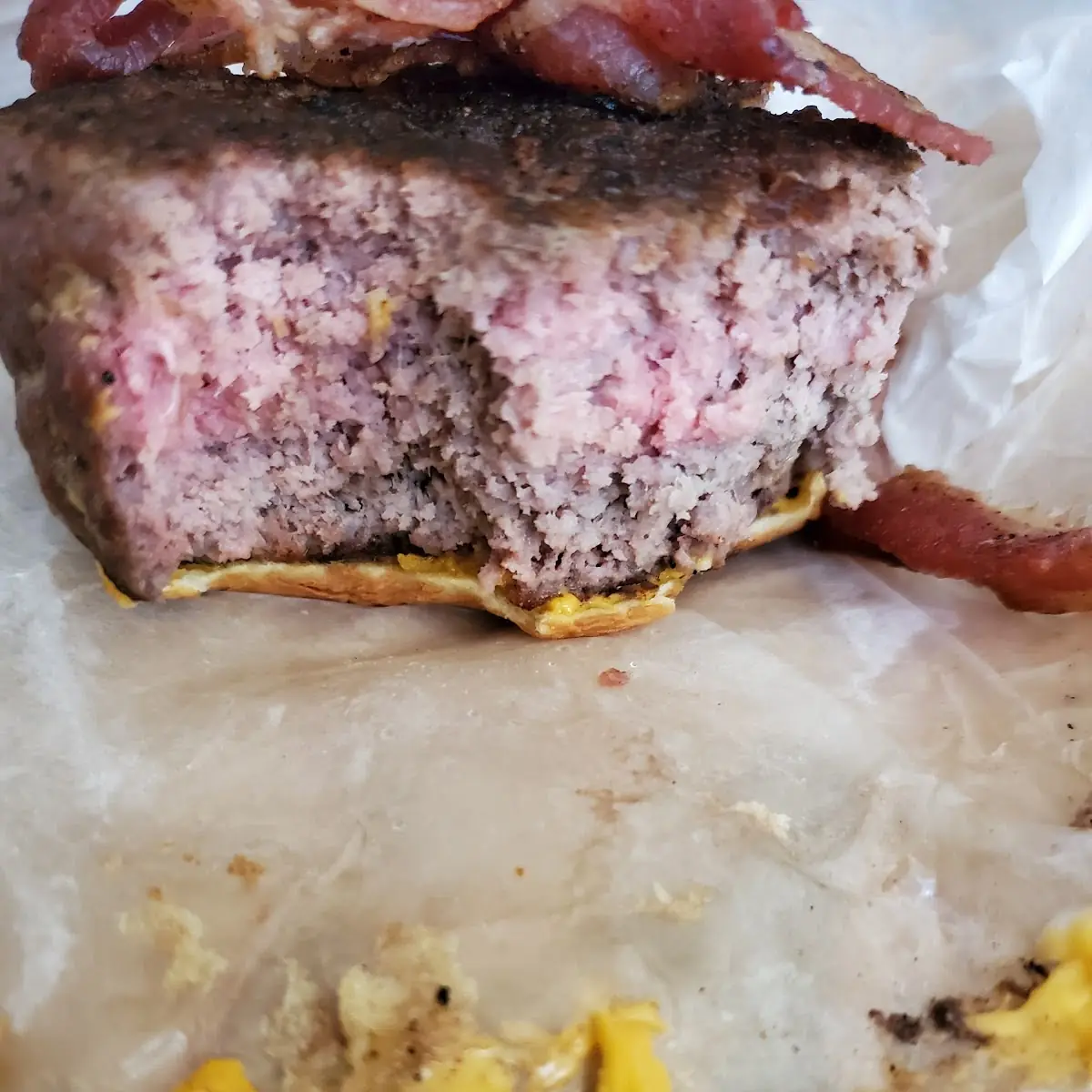 Uncooked Bacon Cheeseburger