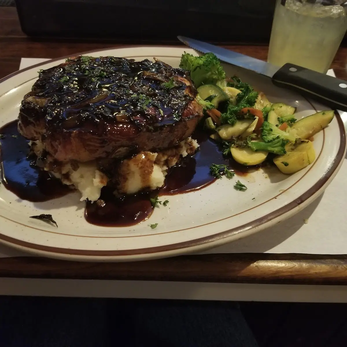 Maple Pork Chop with Mashed Potatoes
