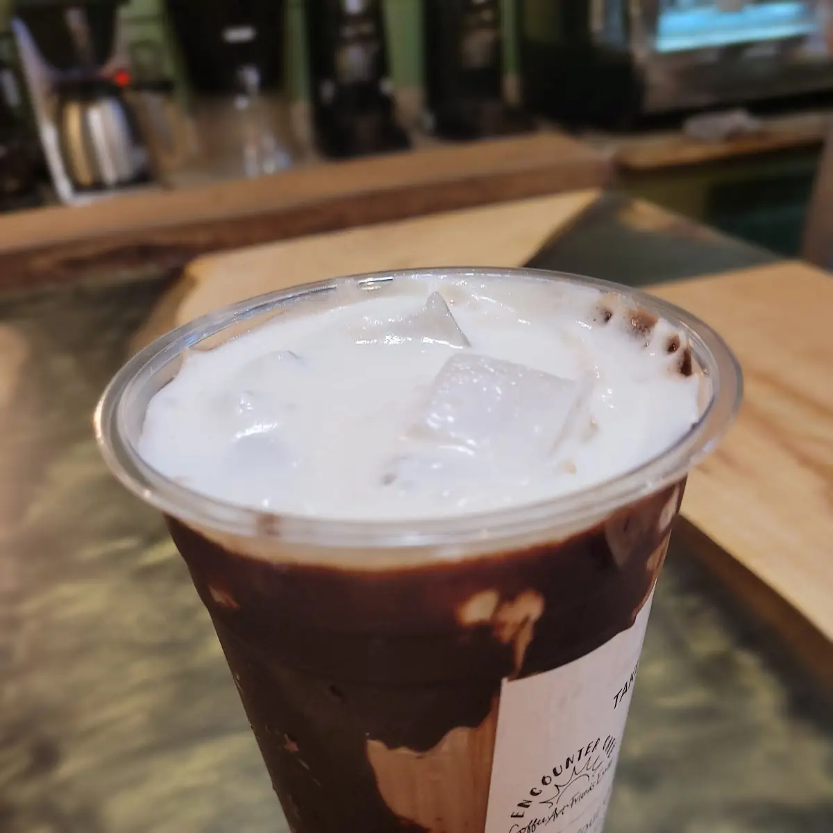 Iced White Coffee Latte with Hazelnut Cold Foam