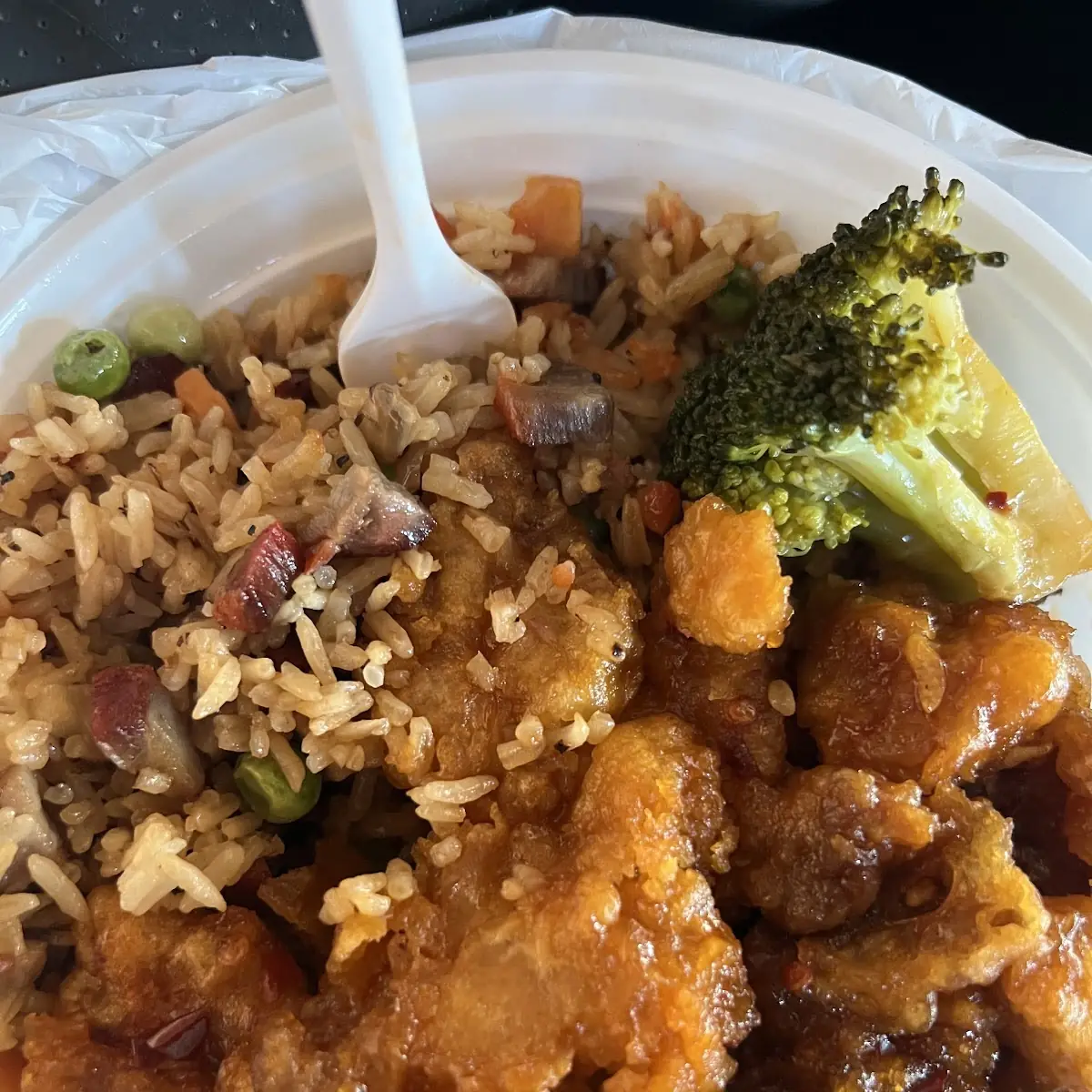 General TSO's Chicken & Pork Fried Rice