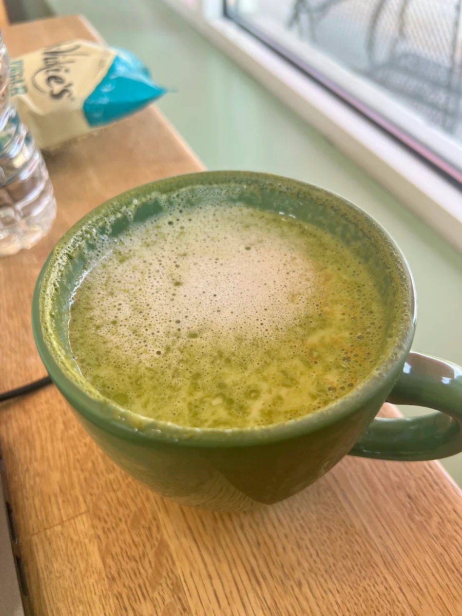 Warm Matcha Latte with Almond Milk