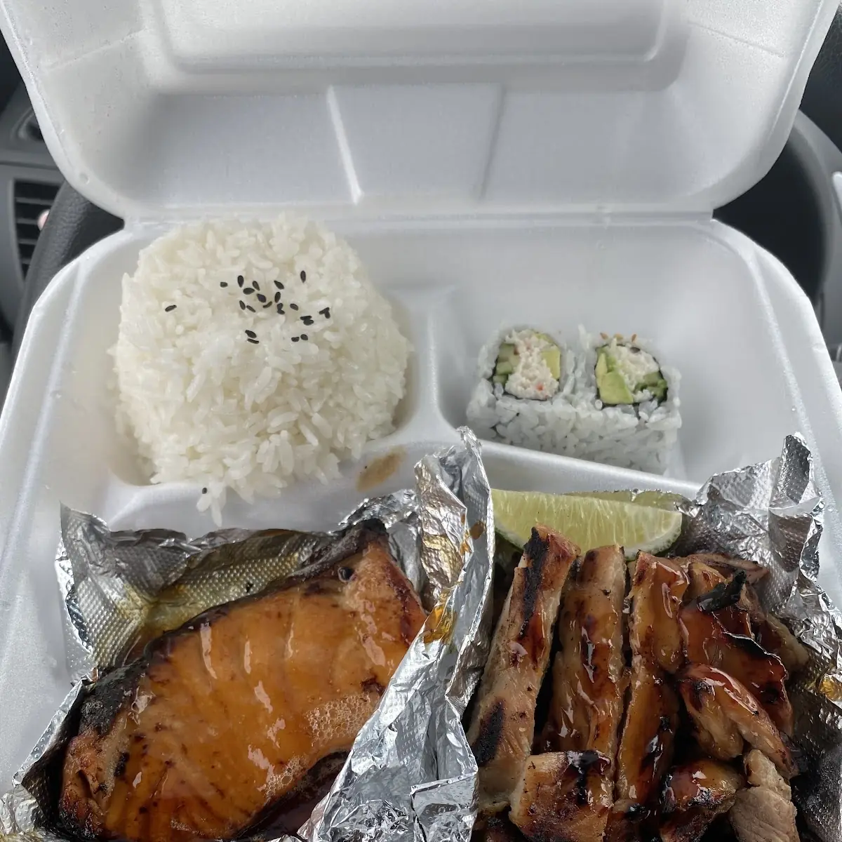 Salmon & Chicken Teriyaki Bento Box