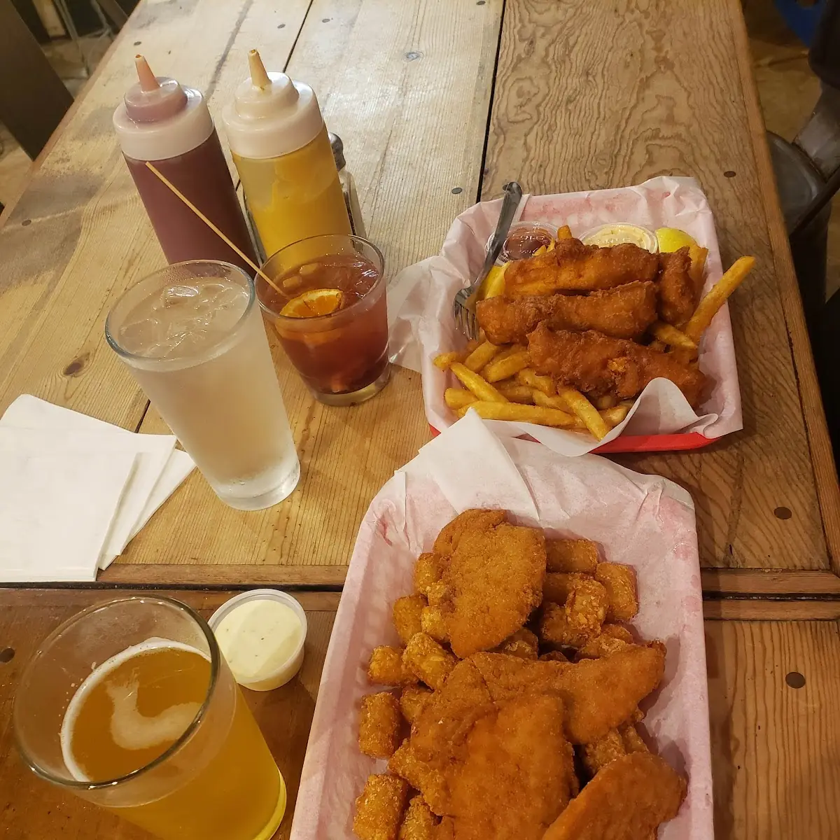 Halibut Fish and Chips Plus Chicken Strips