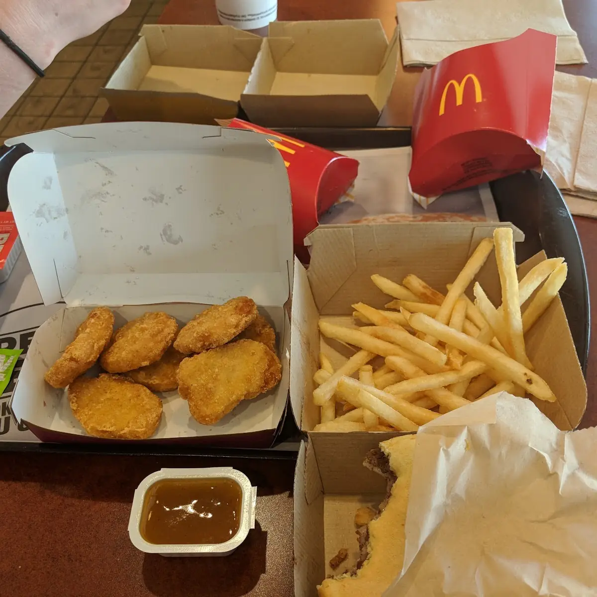 Chicken Nuggets with Fries Sweet BBQ Burger