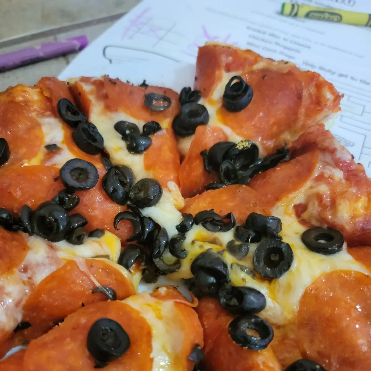 Kids Pepperoni and Olive Pizza