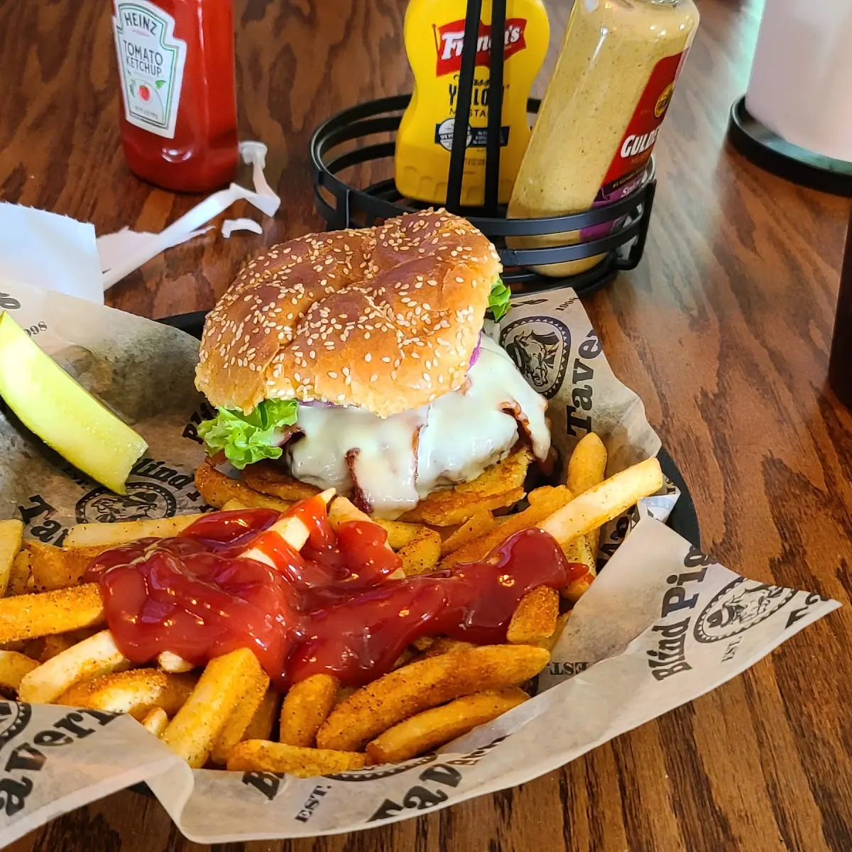 Bacon Cheeseburger with Cajun Fries