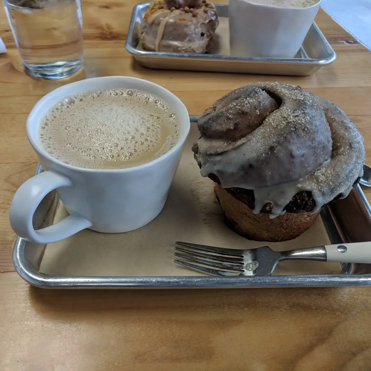 Cinnamon Roll and Coffee Milk