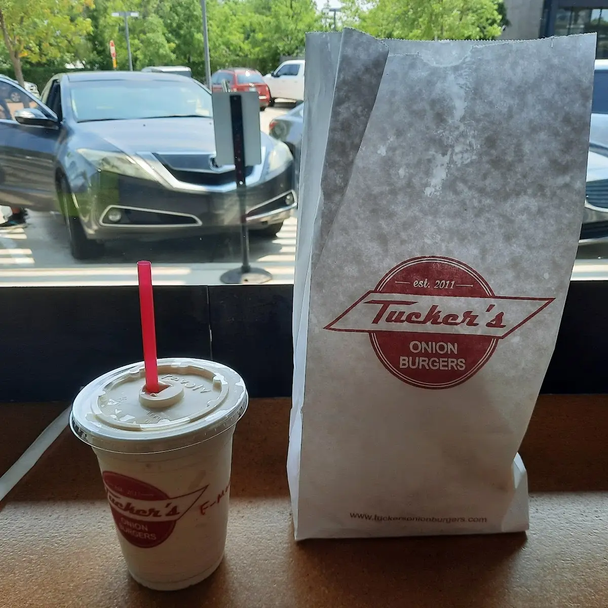 Peach Milkshake Onion Cheeseburger