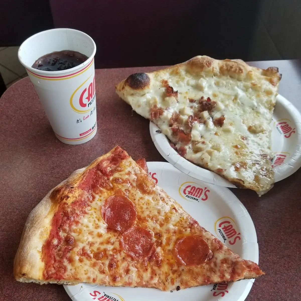 Buffalo Chicken Pizza and Pepperoni Pizza