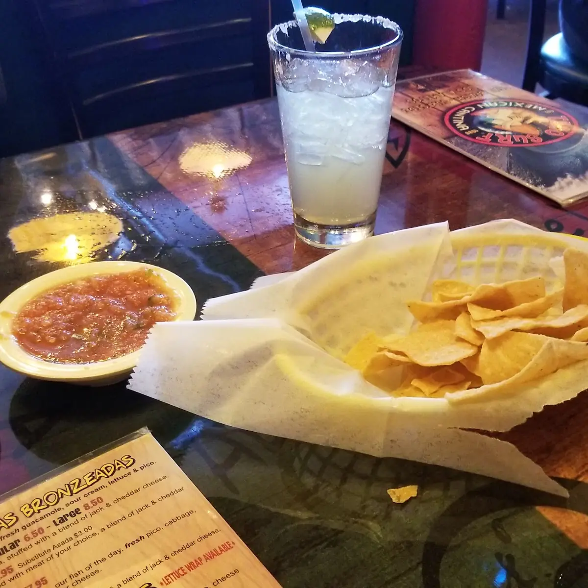 Peach Margarita & Chips Salsa