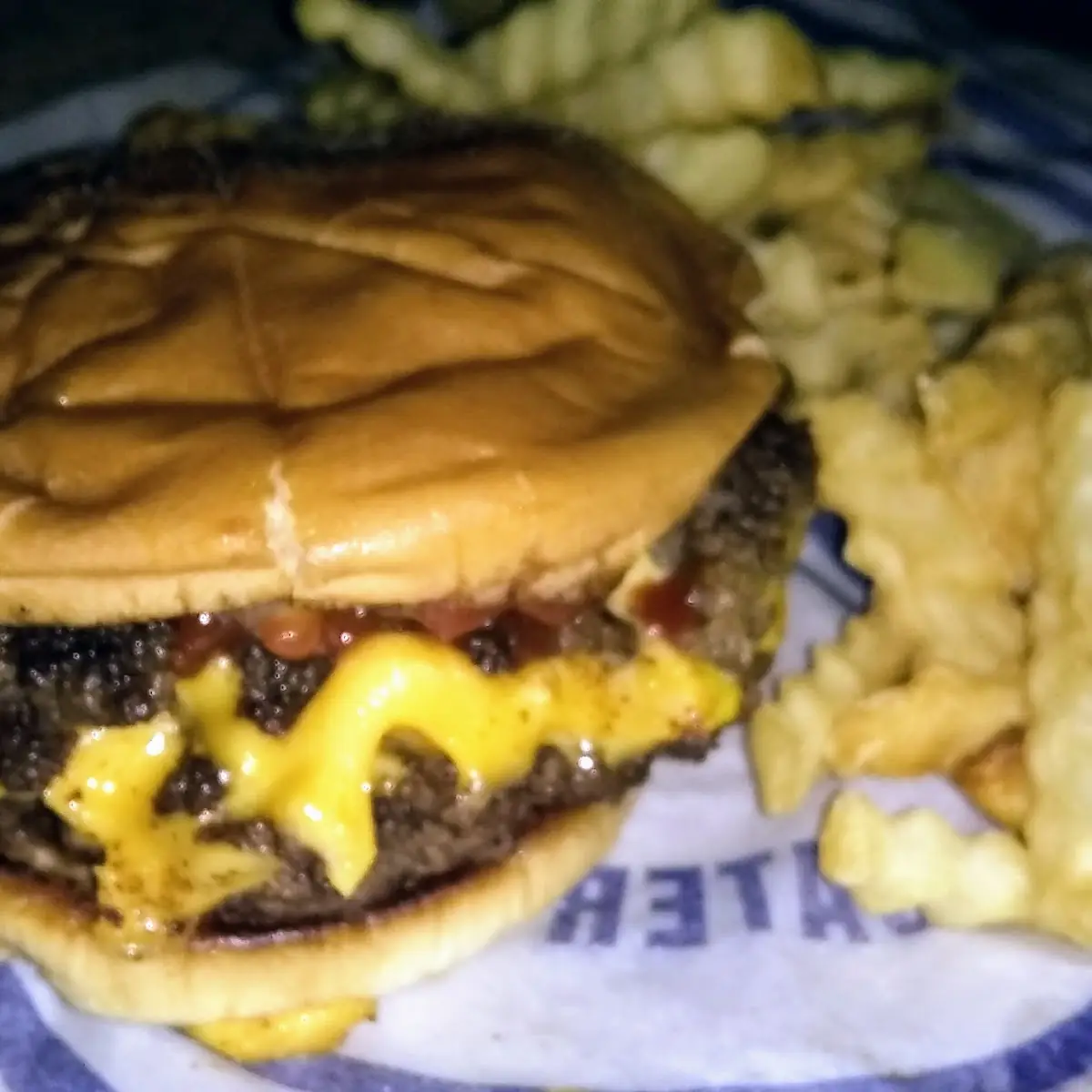 Triple Cheeseburger and Fries