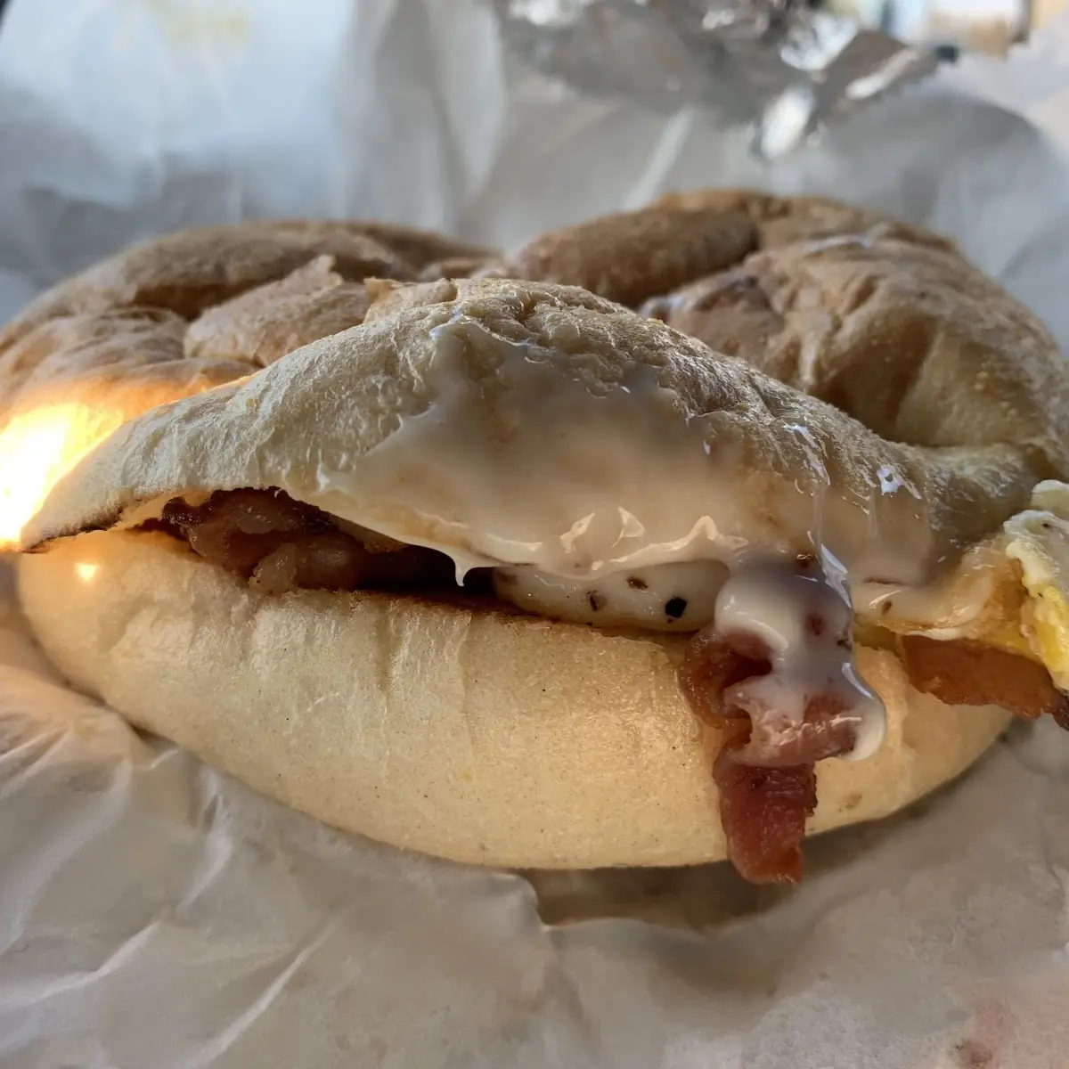 Two Eggs Bacon Cheese on a Hard Roll