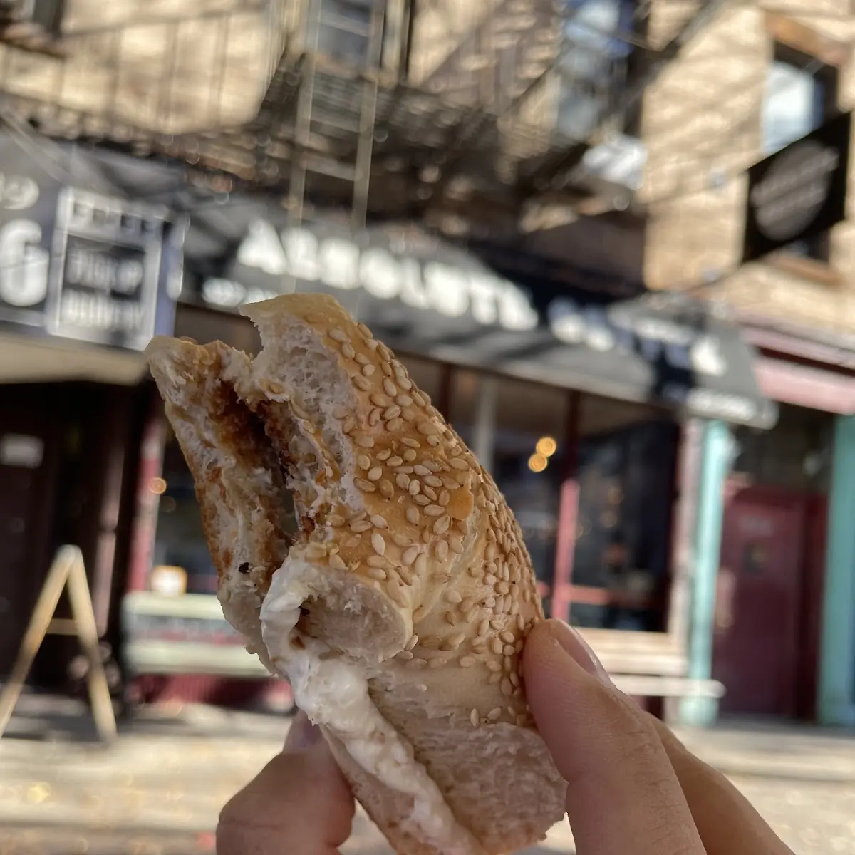 Sesame Bagel with Cream Cheese