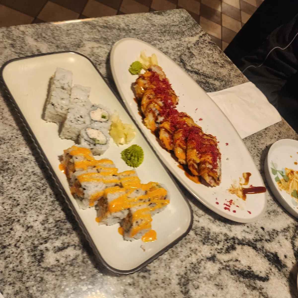 Frank Roll Spicy Salmon & California Roll, Soo Sushi Pincher Creek