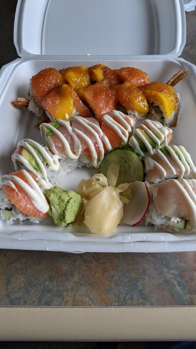 Rainbow Roll and Soo House Roll, Soo Sushi Pincher Creek