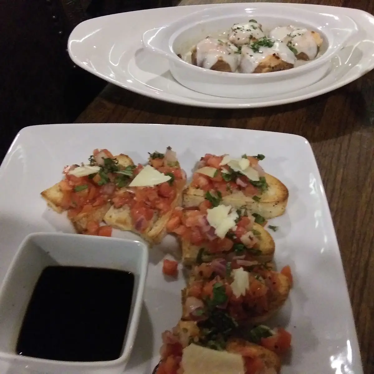 Bruschetta and Stuffed Mushrooms