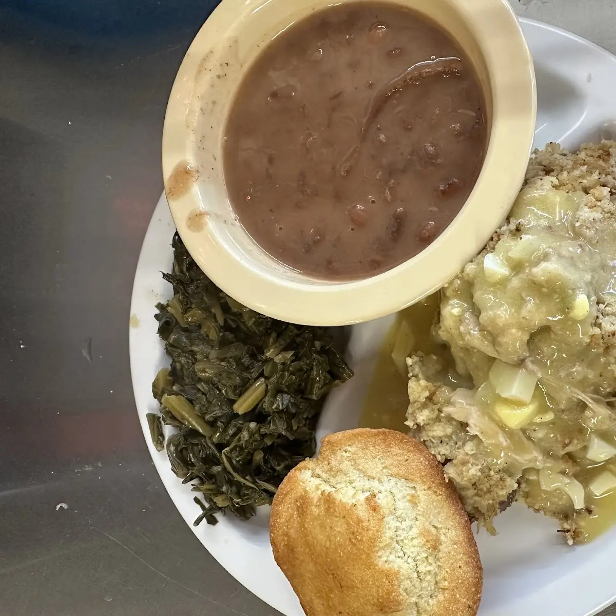 Pinto Beans with Cornbread Soup