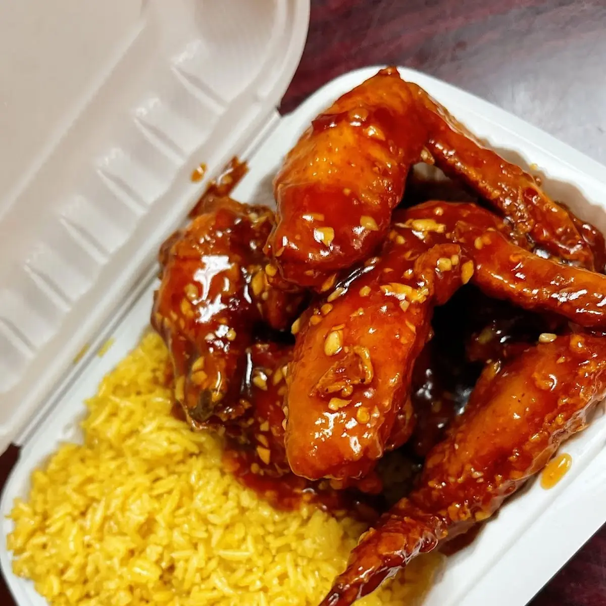 Garlic Wings with Plain Fried Rice