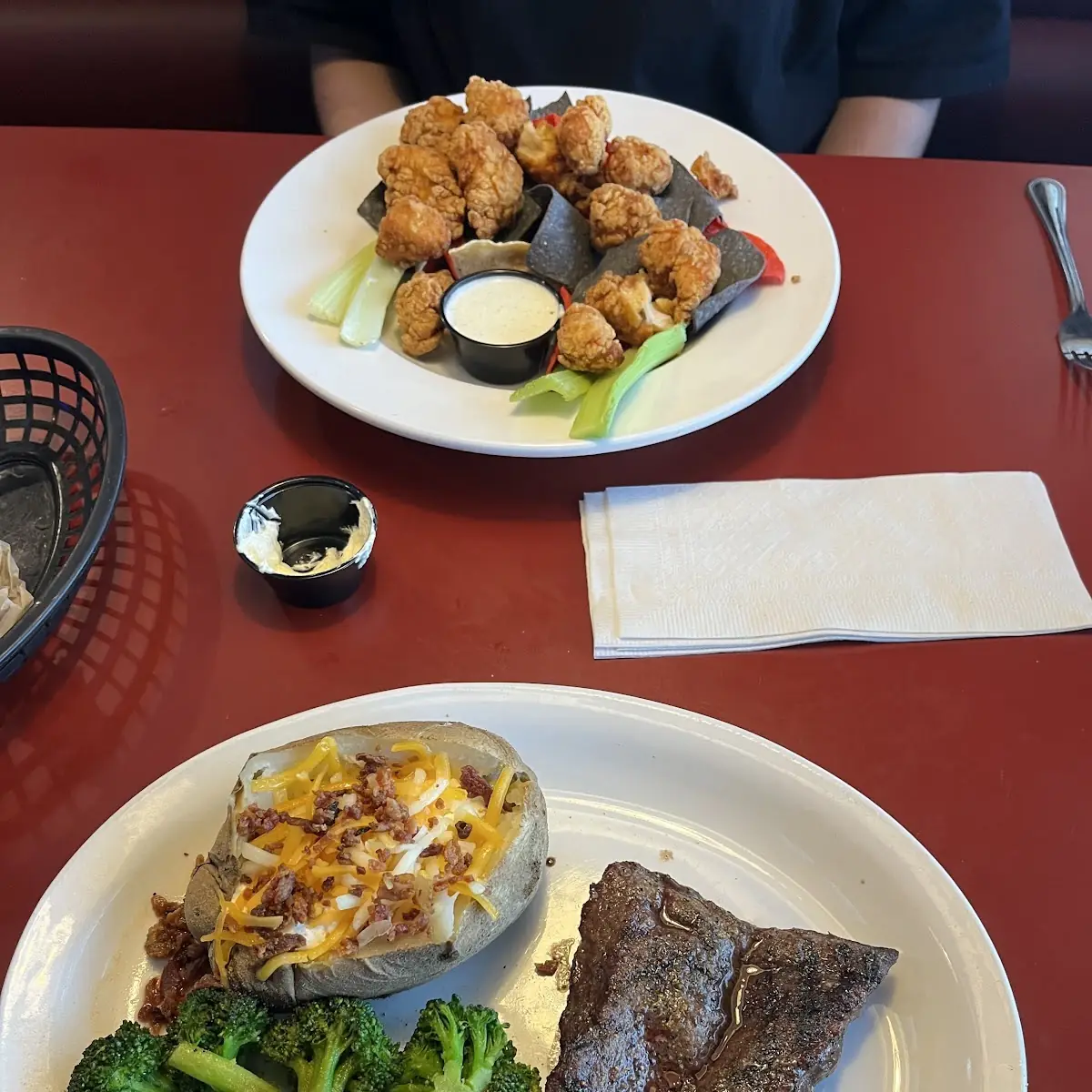 Ribeye Baked Potato with Everything Chicken Nuggets