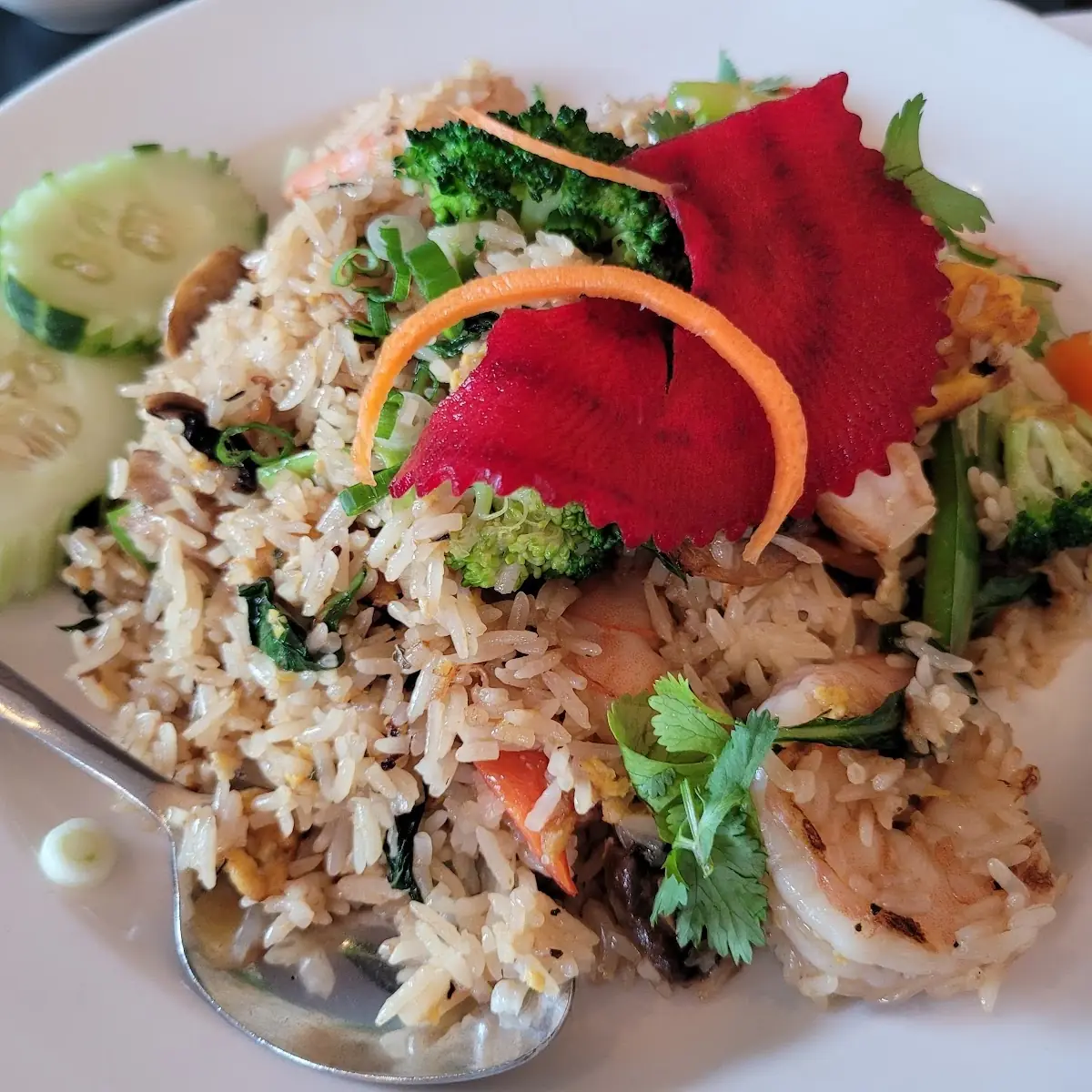 Basil Fried Rice with BBQ Pork