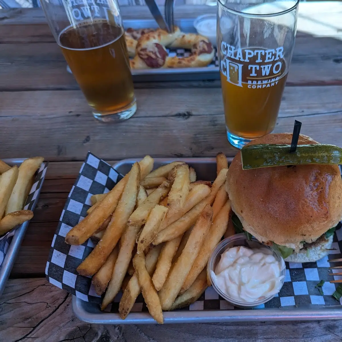 Prime Rib Burger and Fries, Chapter Two Brewing Company