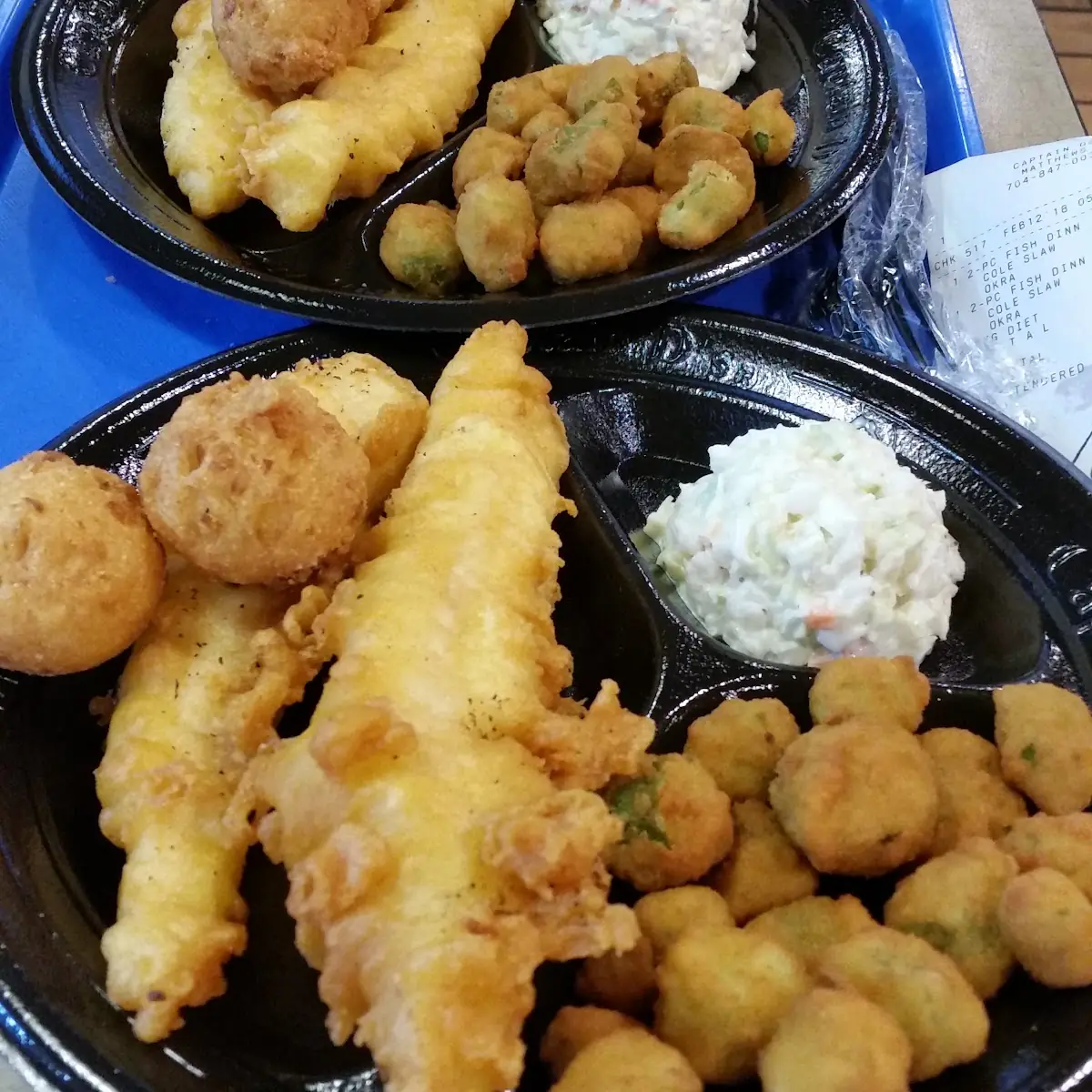 Fish and Chips with Fried Okra