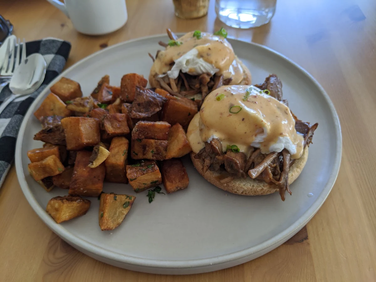 Braised Beef Eggs Benedict