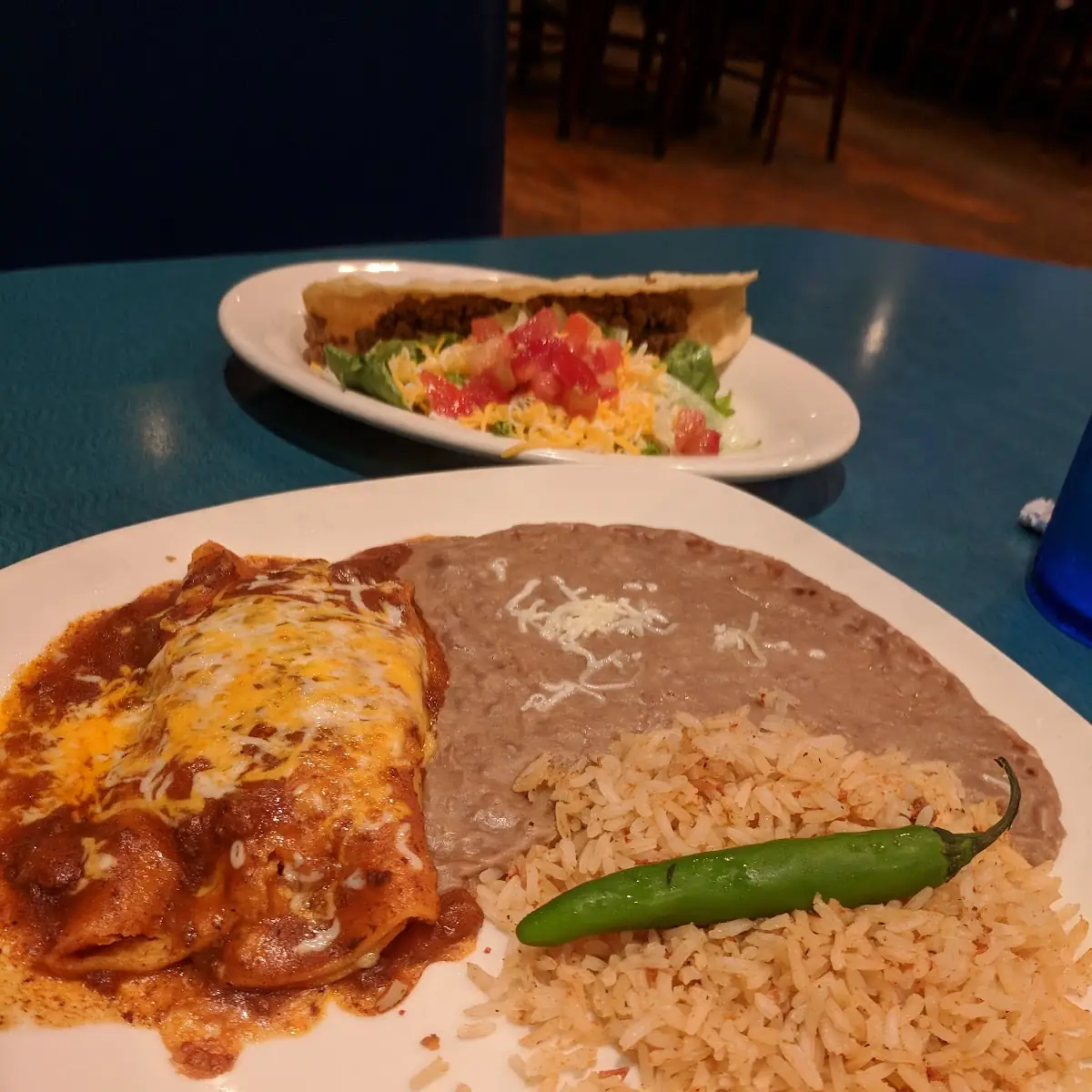 Cheese Enchiladas Rice and Beans