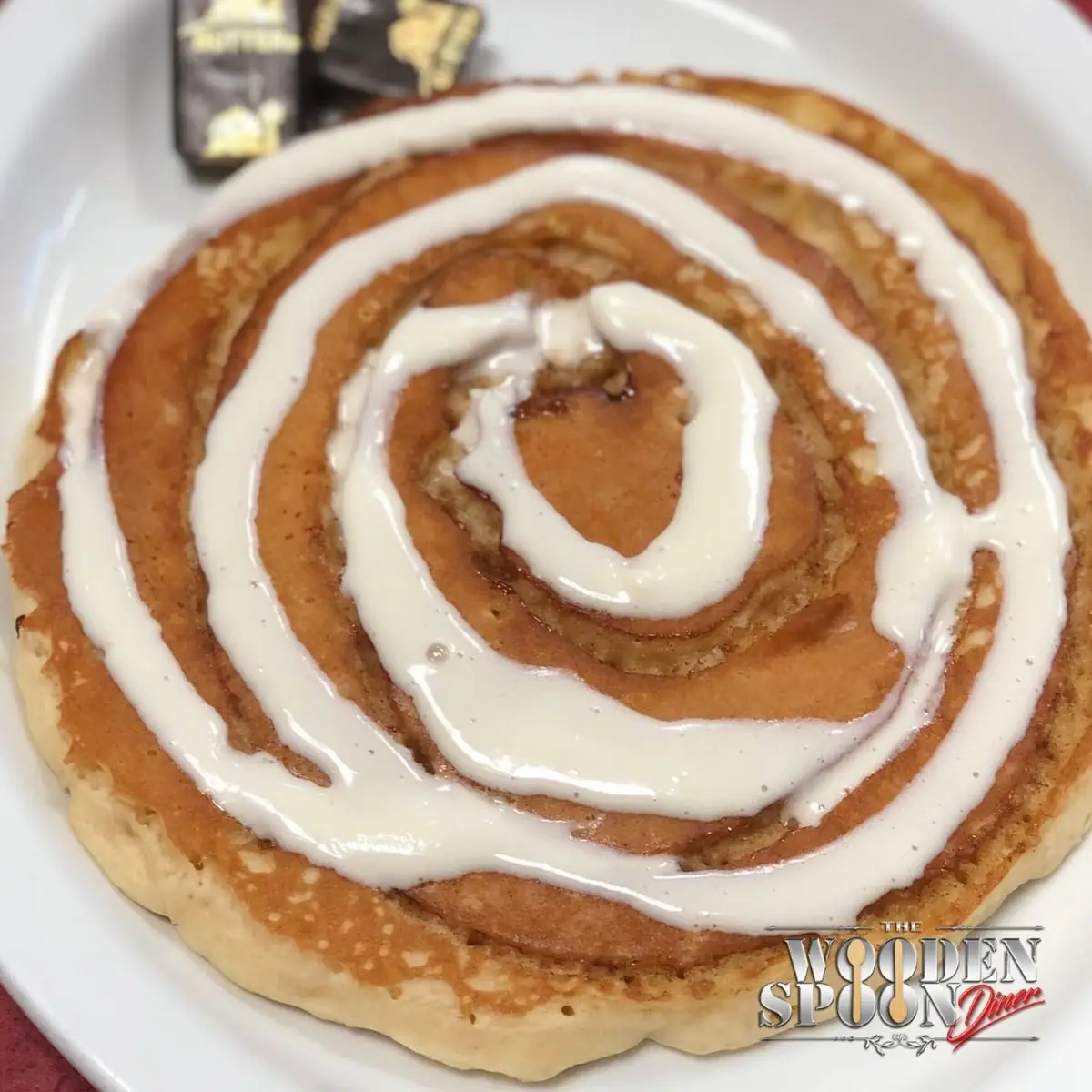 Two Cinnamon Roll Pancakes
