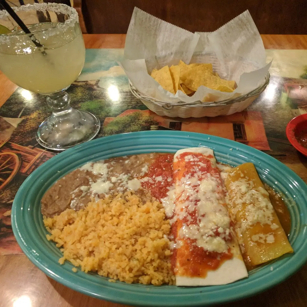 Lunch Special with Burrito and Cheese Enchilada