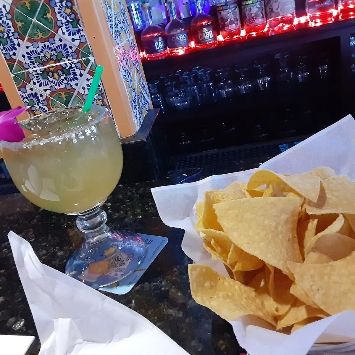 Chips and a Cadillac Margarita