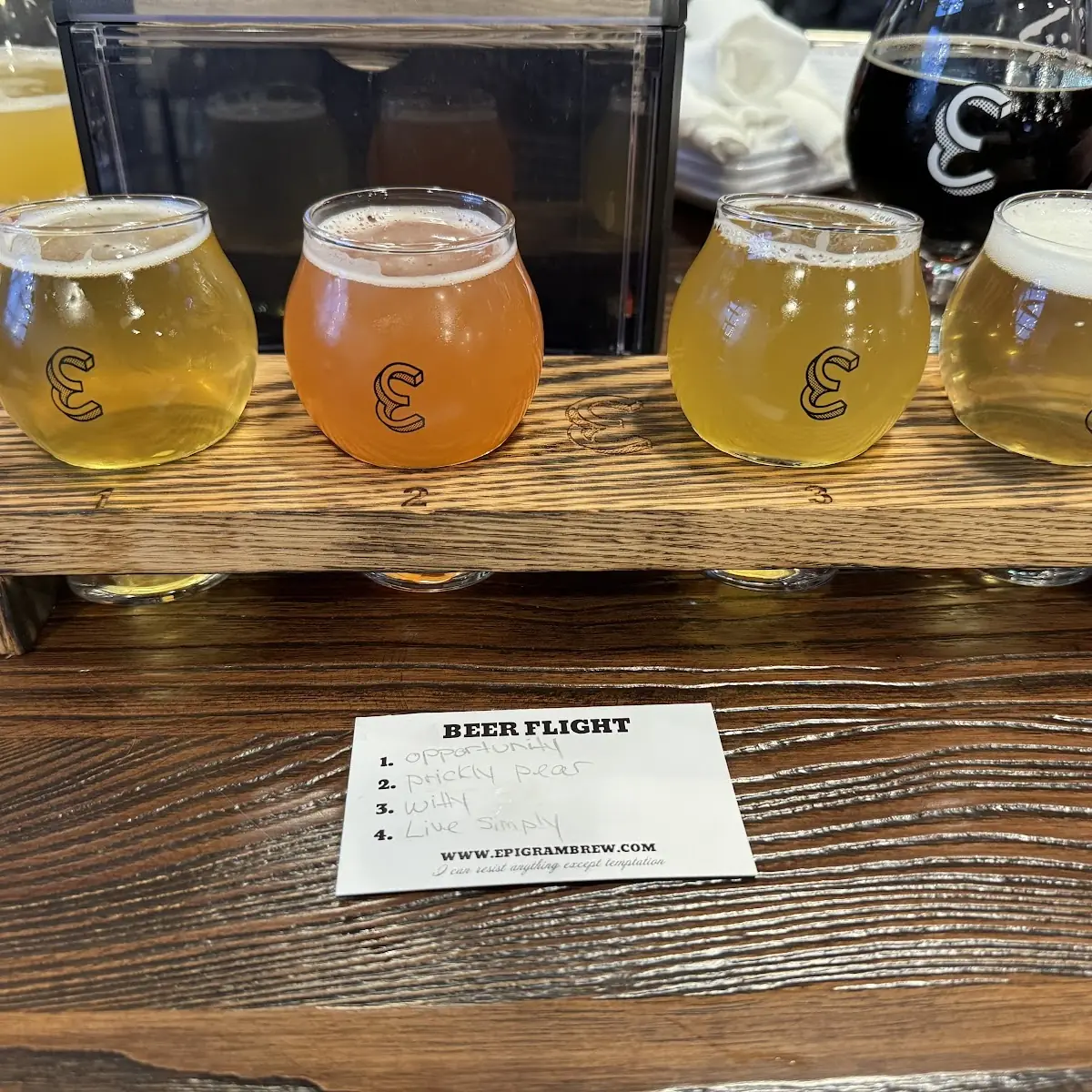 Beer Flight with Four Samples
