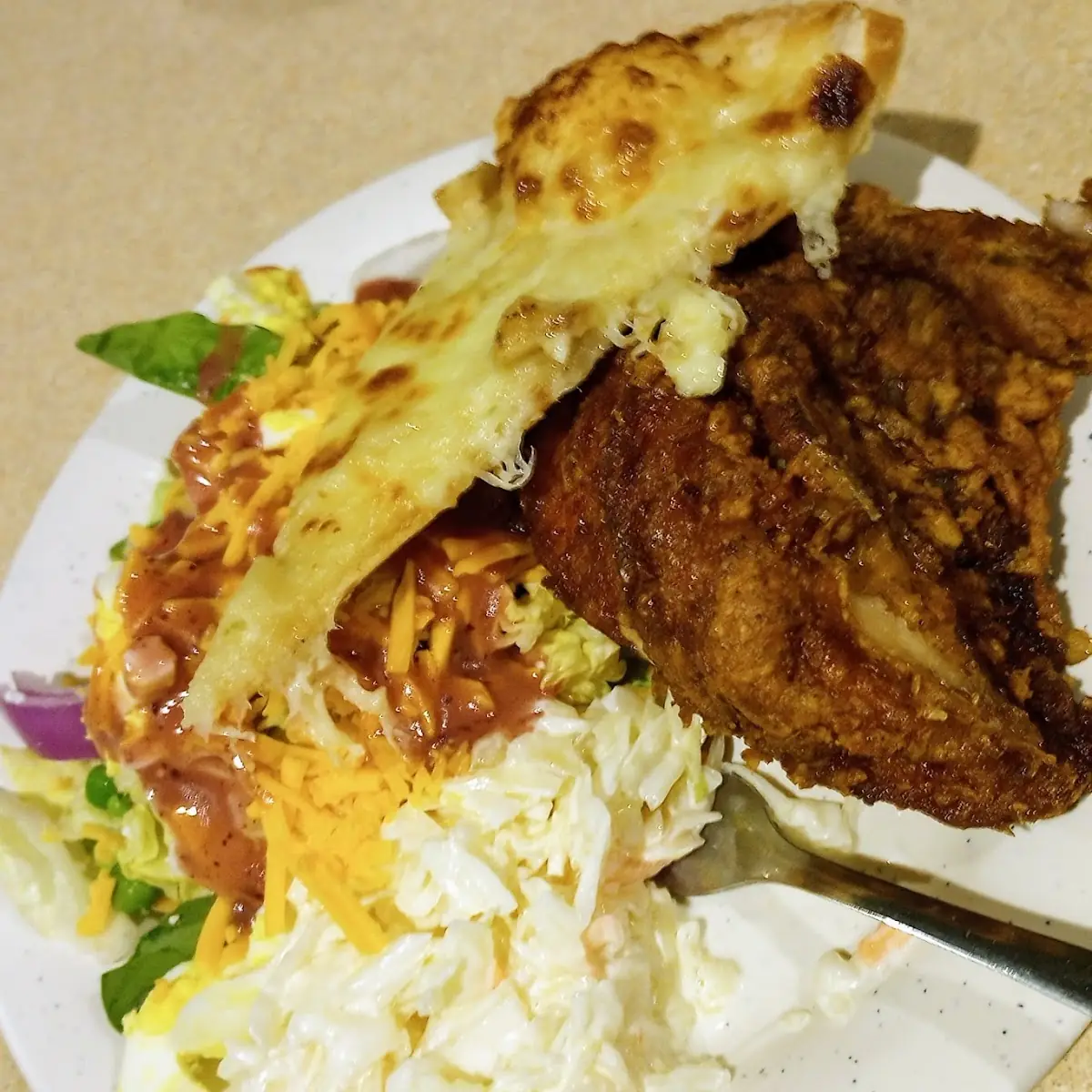 Buffet Boasted Chicken Salad Bar Pizza