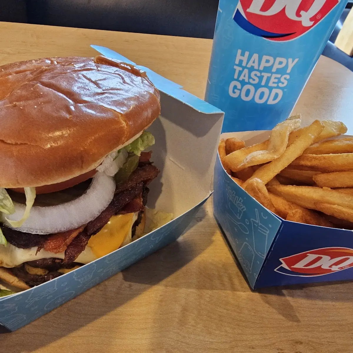Triple Cheeseburger and Fries