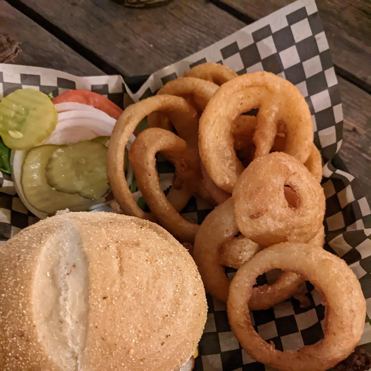 Bacon Cheeseburger with Onion Rings