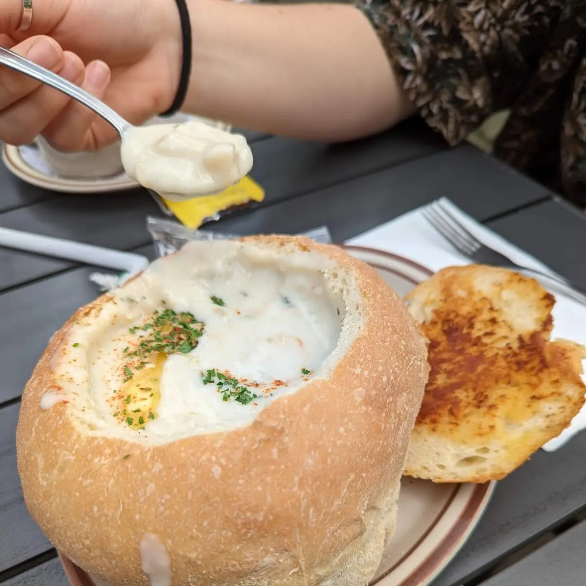 Clam Chowder in Sourdough Bread Bowl