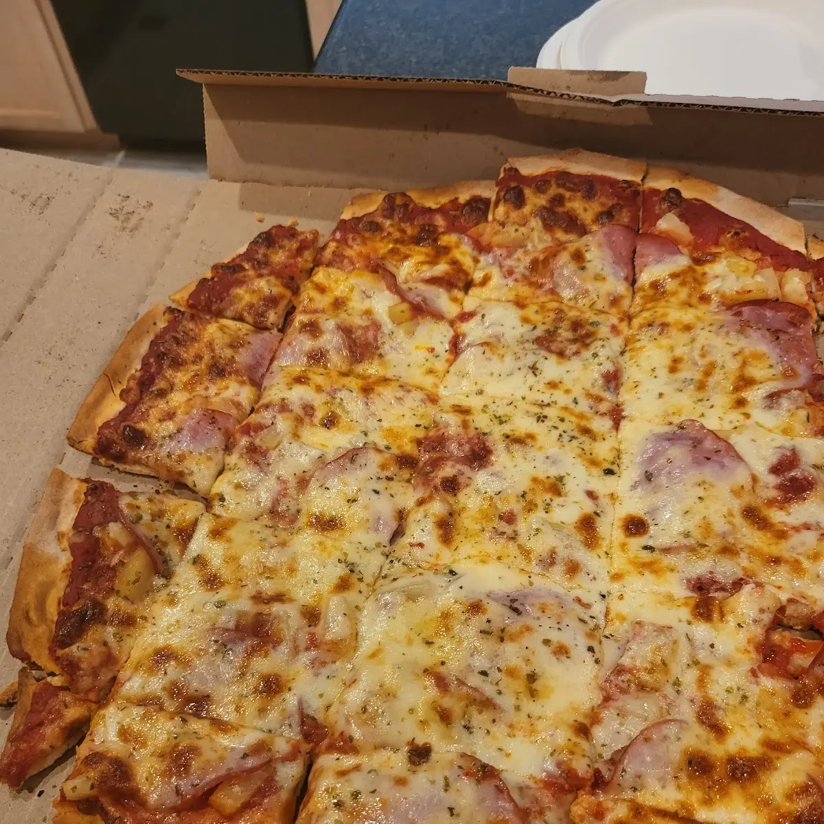 Thin Crust Hawaiian Pizza