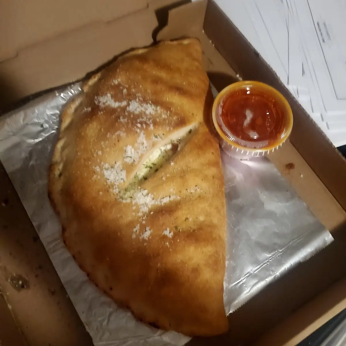 Three Toppings Calzone with Cheese
