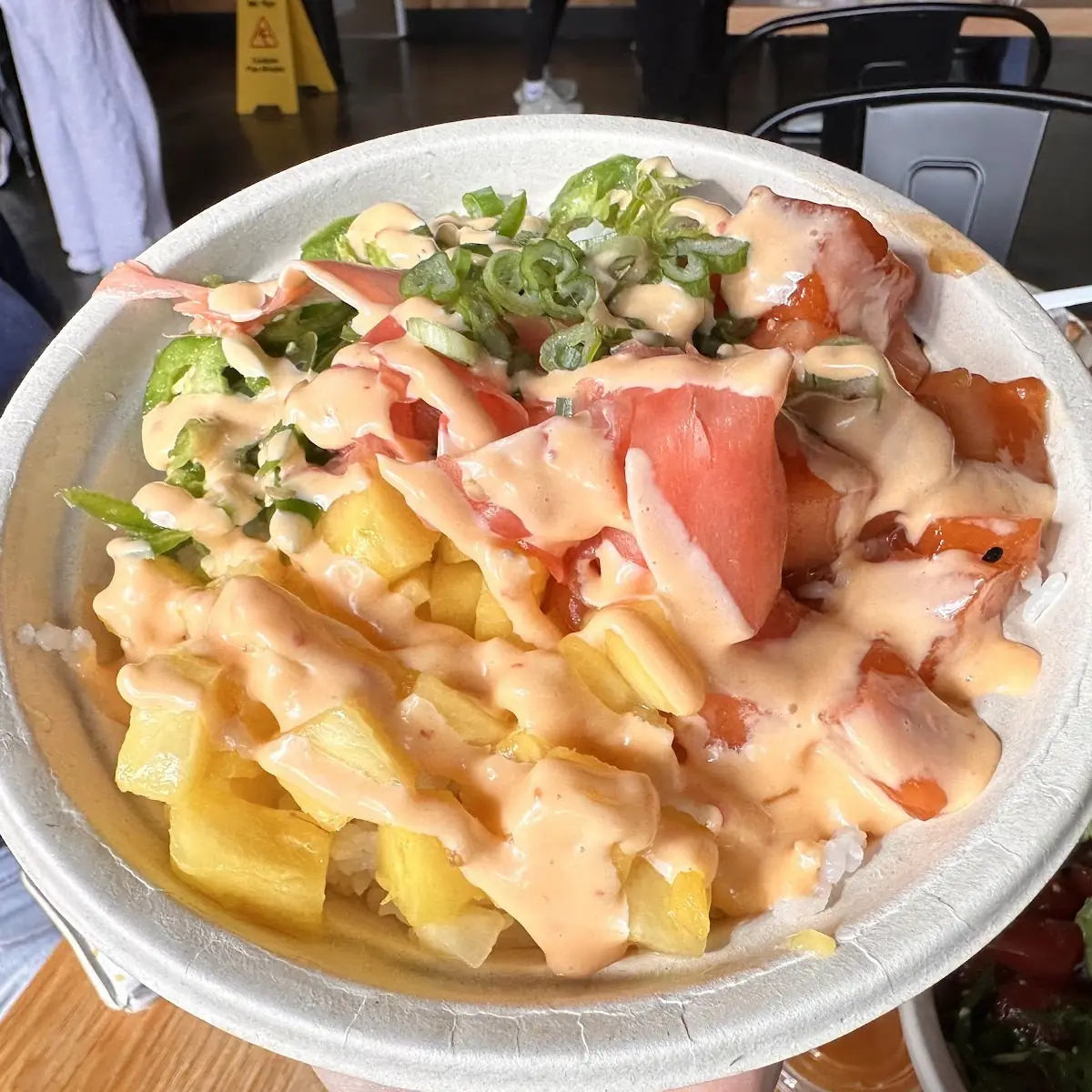 Spicy Pineapple Salmon Poké